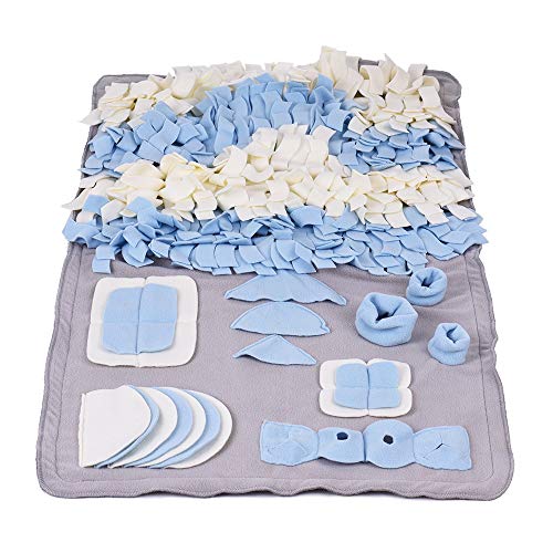 Oler Mat Mascotas Gatos Perros Hecha a Mano Estera del Juego de Formación Snuffle Feeding forraje Mat Manta Nariz Trabajo de la máquina Lavable Juguetes for Mascotas (Color : Gris, Size : L)