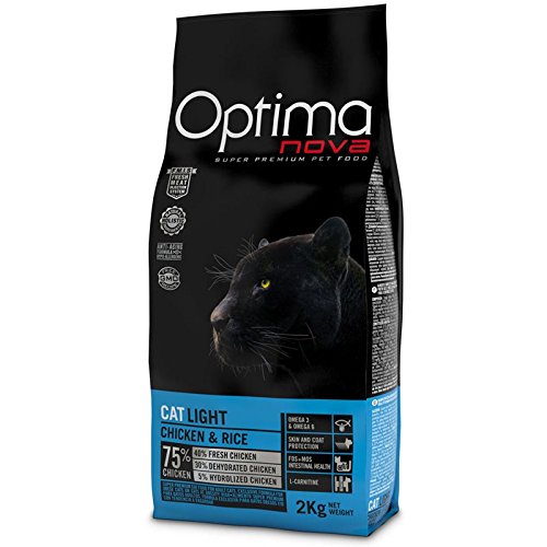 optima nova Cat Light Pollo Gato 2 kg x 2 bolsas comida Alimento Seco completo pienso