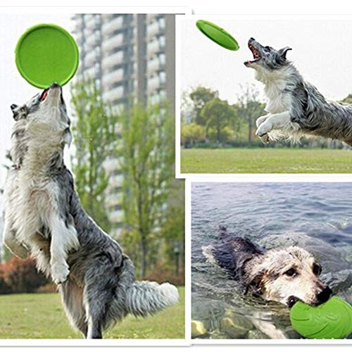 OTENGD 3PACK Frisbee para Perros Disco de Vuelo Juguete Disco de Goma Natural Blanda para Mayor Seguridad Juguetes de Color Duradero Casi Indestructible para Perros Grandes y medianos