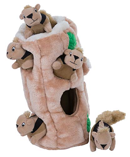 Outward Hound Kyjen 31004 Hide A Squirrel Plush Dog Toy 7 Piece, Ginormous, Brown