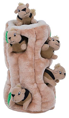 Outward Hound Kyjen 31004 Hide A Squirrel Plush Dog Toy 7 Piece, Ginormous, Brown