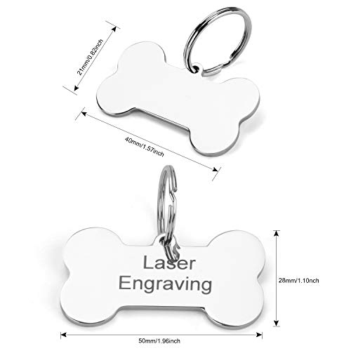 Paphos Placas de Identificación Personalizadas Grabado de Acero Inoxidable Etiqueta para Mascotas Etiquetas de identificación para Perro (Acero Inoxidable)