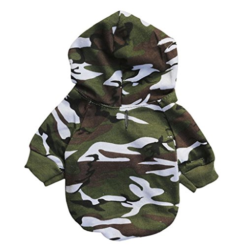 para el suéter de camuflaje para mascotas,RETUROM caliente de la moda del perrito caliente del animal doméstico del perro del camuflaje ropa del suéter con capucha (L)