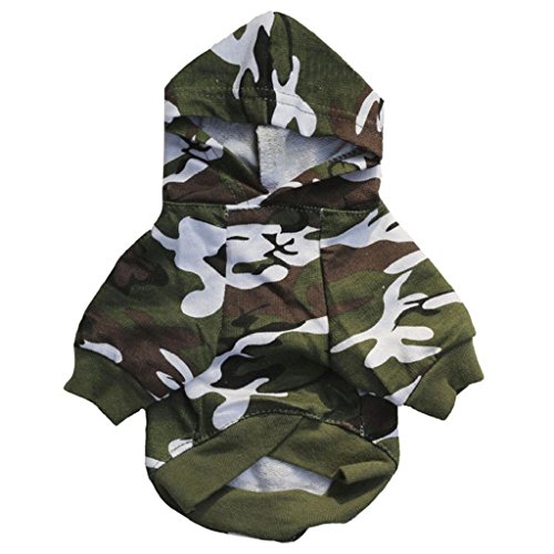 para el suéter de camuflaje para mascotas,RETUROM caliente de la moda del perrito caliente del animal doméstico del perro del camuflaje ropa del suéter con capucha (L)