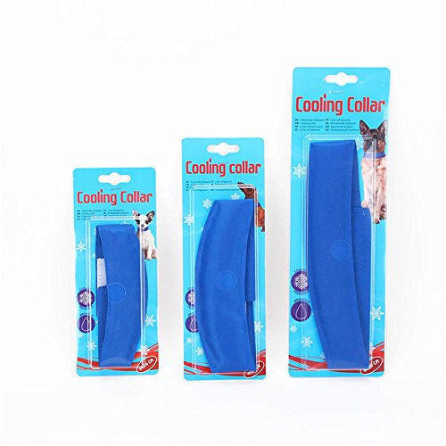 Pawaca Collar refrigerante para mascotas, Correa de perro refrigerante Cómodo Collar de Gato Bandana, Azul