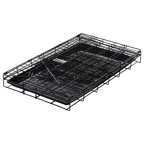 Pawhut Jaula Plegable de Metal para Perros Forma Trapezoidal Transportador 76x48x55cm 10kg Negro