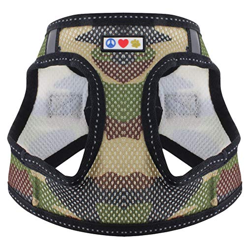 Pawtitas Arnes de Tela Antitirones Perro y Cachorros, Chaleco Acolchado para Mayor Comodidad, diseño Resistente, Ajustable y Transpirable Grande Camuflaje Verde