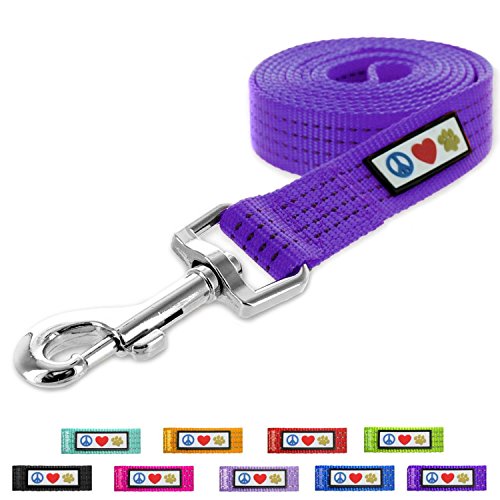 Pawtitas Correa para Perro y Cachorro Reflectante Extra Pequeño/Pequeño 1,8 Metro Morado