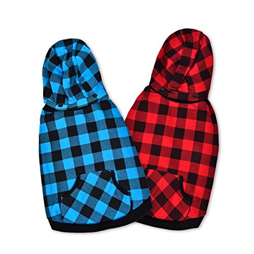 PAWZ Road Perro Camisa a Cuadros Capa Capucha Estilo británico Chaqueta Vestir Mascota Primavera otoño Invierno Ropa Calida para Perrito Pequeños Medianos Grandes Perros Rojo XL