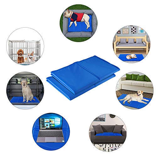 PEDY Alfombrilla de Refrigeración para Perros y Gatos, 90 x 50cm Alfombra Refrescante, Enfriamiento para Camas de Mascotas, Gel no Tóxico, Autoenfriante, Impermeable y Resistente a la Rotura