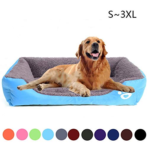 PENVEAT Cama para Perros para Perros pequeños, medianos y Grandes Casa para Mascotas Perrera Fondo Impermeable Suave y cálida Casa para Gatos Cama para Perros 11 Colores S-3XL, A, XXL 95cmx75cmx18cm