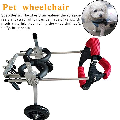 PET HOUND Scooter para Mascotas, Soporte Auxiliar Grande Silla de Ruedas Ajustable Patas traseras Auxiliar, parálisis General discapacitados Scooter para Perros S