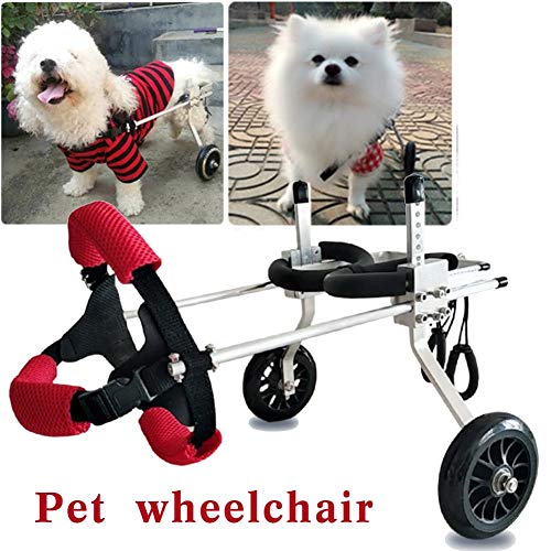 PET HOUND Scooter para Mascotas, Soporte Auxiliar Grande Silla de Ruedas Ajustable Patas traseras Auxiliar, parálisis General discapacitados Scooter para Perros S