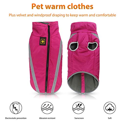 PETCUTE Abrigo para Perros Impermeable Chaleco cálido para Perro Chaqueta para Perros medianos Grandes para Perros