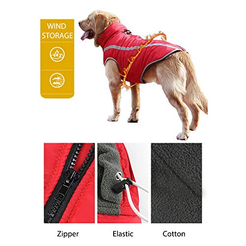 PETCUTE Abrigo para Perros Impermeable Chaleco cálido para Perro Chaqueta para Perros medianos Grandes para Perros