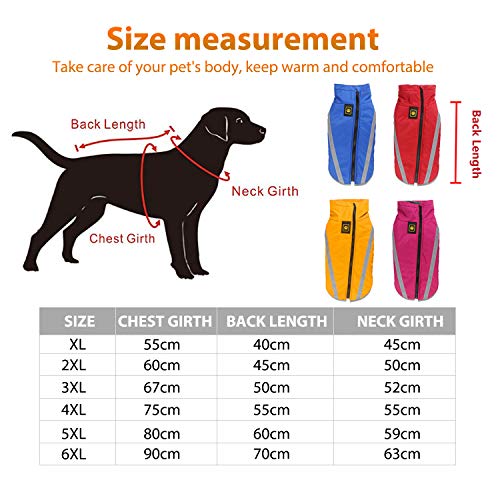 PETCUTE Abrigo para Perros Impermeable Chaleco cálido para Perro Chaqueta para Perros medianos Grandes para Perros