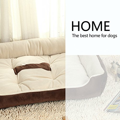 PETCUTE Camas para Perros pequeños Cama de Perro Reforzada Cama para Gatos Lavable Colchón Cojín marrón