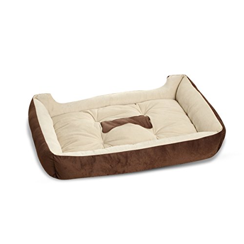 PETCUTE Camas para Perros pequeños Cama de Perro Reforzada Cama para Gatos Lavable Colchón Cojín marrón