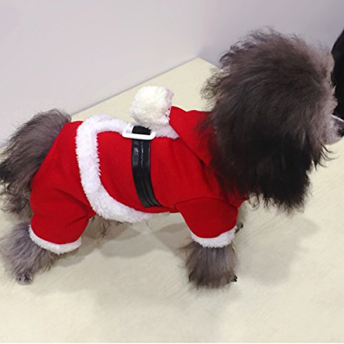 PETCUTE Trajes de Navidad para Perros Ropa navideña para Perros Traje Papa Noel para Perro