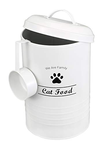 Pethiy Contenedor de Comida para Perros – Recipiente para almacenar Comida para Perros de Mascotas, Capacidad de 4 Libras – Cuchara incluida