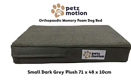 Petzmotion Colchón ortopédico de Espuma viscoelástica para Perro, Forro Impermeable, Funda Lavable, Ideal para Artritis de Mascotas, displasia de Cadera, etc.