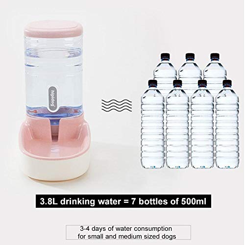 PIONIN Alimentador automático de Agua 3.8L Contenedor de Almacenamiento de Comida/Agua de Gran Capacidad Dispensador de Agua para Gatos/Perros Pequeño Peluche Alimentación de Mascotas Riego