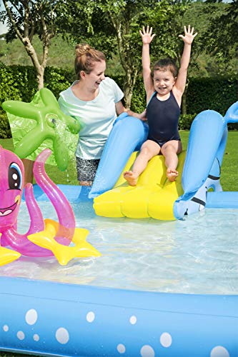 Piscina Hinchable Infantil con Tobogán Bestway Acuario Fantástico