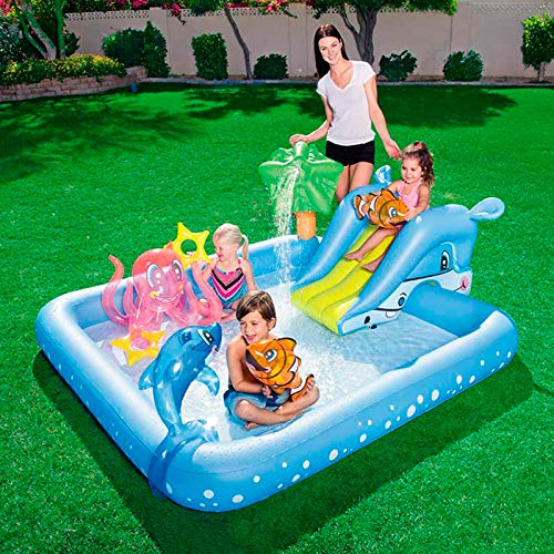 Piscina Hinchable Infantil con Tobogán Bestway Acuario Fantástico