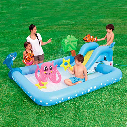 Piscina Hinchable Infantil con Tobogán Bestway Acuario Fantástico