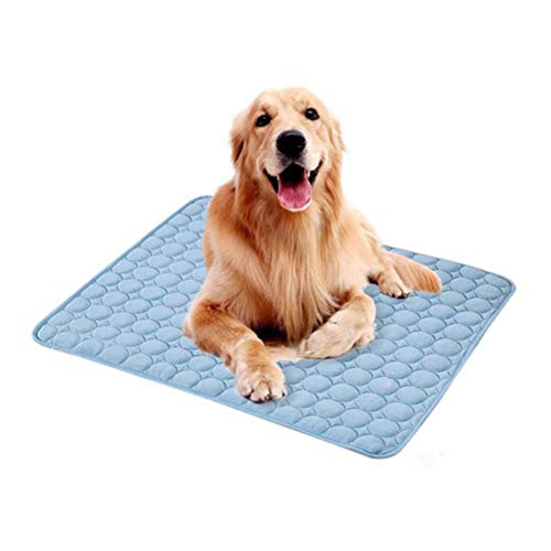 POPETPOP Almohadilla de Refrigeracion del Verano para Animal Doméstico Colchoneta Transpirable para Dormir Manta Frio para Perro y Gato (63x50cm, Azul)