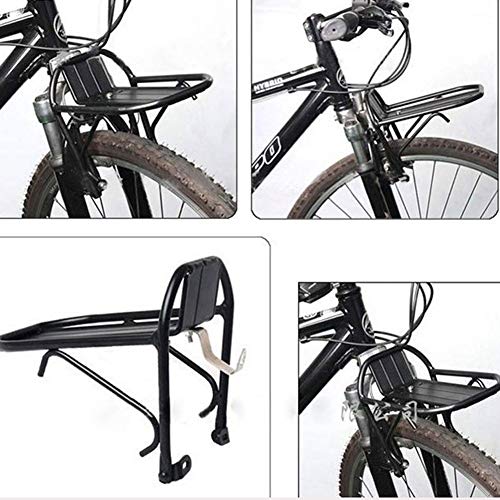 Portaequipajes delantero for bicicleta, portaequipajes delanteros for bicicleta Portaequipajes Soporte de aleación de aluminio negro Estante delantero for bicicleta Cesta for equipaje Ciclismo en bici