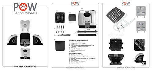 Pow Pet ON Wheels – Transportín para perros y gatos para enganchar en el ciclomotor, motocicleta, bicicleta y apto también para el coche