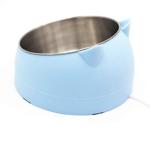 Protector de cuello de acero inoxidable recipiente para mascotas Cuenco de comida para gato Ángulo de inclinación de 15 grados Estable redondo inferior anti salpicaduras 16.5 * 16.5 * 10cm (304)