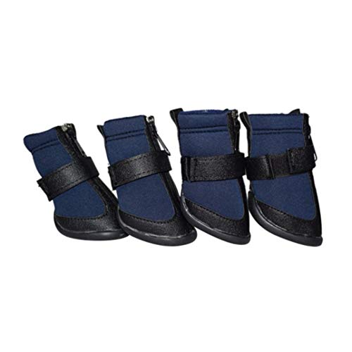 PTRADE 4 Piezas Perros Botas de Nieve de Invierno Impermeables Antideslizantes Zapatos para Mascotas para Perros Peque?os Suministros Zapatos de Cuero para Perros para Chihuahua