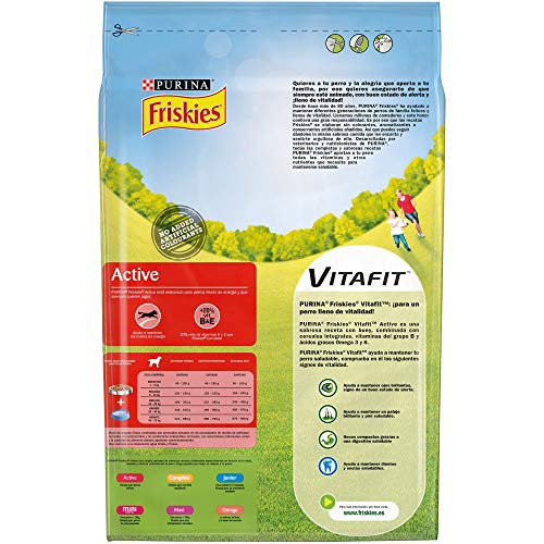 Purina Friskies Vitafit Active Pienso para Perro Adulto Buey 1 x 3 Kg