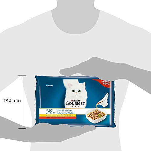 Purina Gourmet Perle Delicias en Salsa comida para gato con Pollo y Buey 12 x [4 x 85 g]