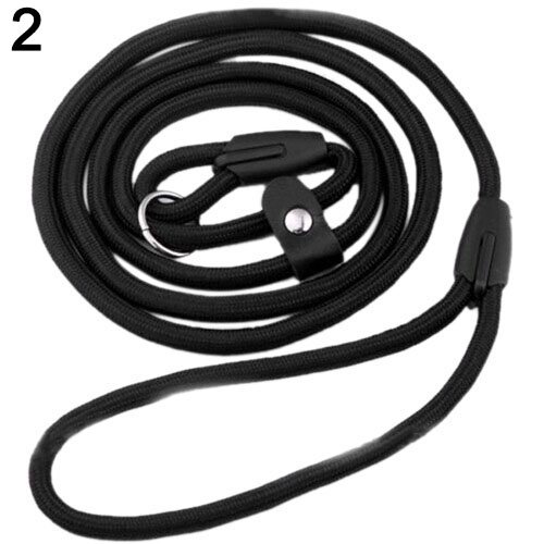 Q4Pets Adiestramiento de Perros Plomo/Correa para Perros Pequeños y Medianos. 1.3M. Cuerda y Collar de Deslizamiento de Cuerda Fuerte, Detener el Entrenamiento de Tiro (Negro)