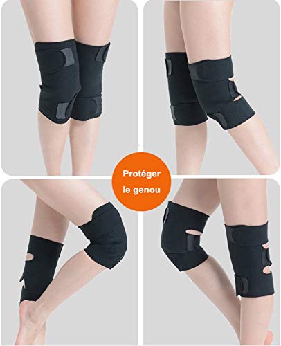 Qchomee Rodillera autocalefactora térmica para Rodillas, turmalina, Terapia, magnética, Ajustable, cojín Calefactor y Rodillas ligamentales, para Evitar la artrosis y aliviar el Dolor