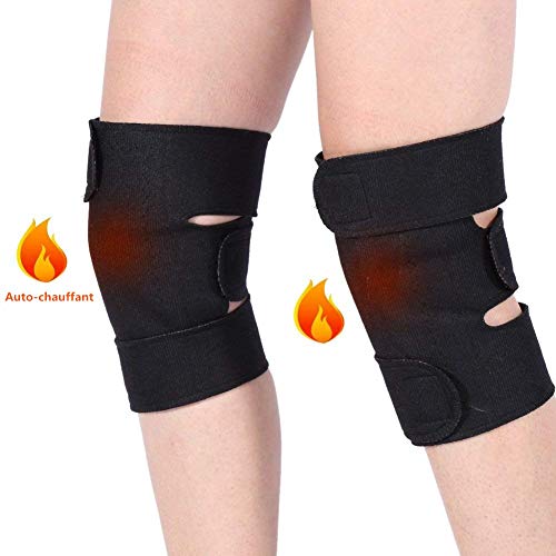 Qchomee Rodillera autocalefactora térmica para Rodillas, turmalina, Terapia, magnética, Ajustable, cojín Calefactor y Rodillas ligamentales, para Evitar la artrosis y aliviar el Dolor