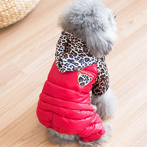 QKEMM Abrigo Perro Chaqueta Perro Invierno Ropa Cuello de Piel Bordado en 3D para Chaqueta de Plumas para Perro Pequeño y Mediano XL Azul