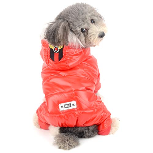 Ranphy - Mono Impermeable para Perro con Forro Polar y Capucha para Invierno