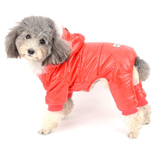 Ranphy - Mono Impermeable para Perro con Forro Polar y Capucha para Invierno