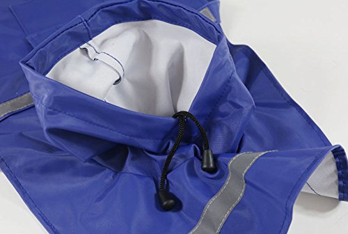 Rantow La Seguridad Impermeable Ajustable Impermeable Perro de Perro Chaqueta con Tiras Reflectantes para Perro pequeño/Medio/Grande, Azul de Cielo (XXL: Length(78-85cm))