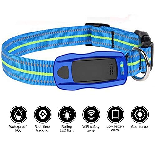 Rastreador Tractive de GPS para Mascotas, GPS/WiFi/LBS Ligero, Resistente al Agua en Tiempo Real, localizador en Tiempo Real y Monitor de Actividad para Perros y Gatos,Blue