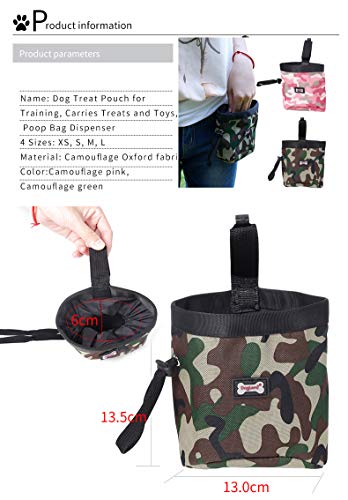 RC GearPro Bolsa de entrenamiento para mascotas Bolsillo para bocadillos para perros, Bolsa de alimentación para cachorros de viaje al aire libre a prueba de agua, Carry Treats Toys Poop Bag Dispenser