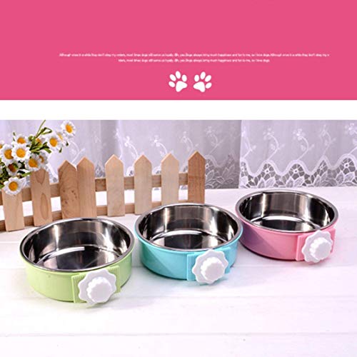 Reeseiy Jaula para Mascotas De Acero Inoxidable Jaula para Perros Chic con Soporte para Pestillo Agua para Colgar Alimentador para Mascotas Taza De Gallinero para Gato Cachorro Pájaro Petspinkl Venta