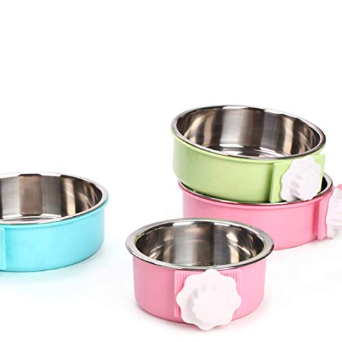 Reeseiy Jaula para Mascotas De Acero Inoxidable Jaula para Perros Chic con Soporte para Pestillo Agua para Colgar Alimentador para Mascotas Taza De Gallinero para Gato Cachorro Pájaro Petspinkl Venta