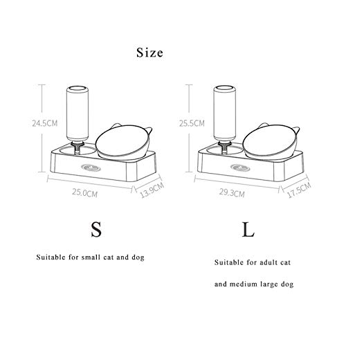 RHSMW Cuenco del Perro De Gato Botella De Agua Tazón Alimentador Automático del Animal Doméstico Bebedor De Los Gatos Alimentador Automático del Animal Doméstico del Dispensador del Agua,S