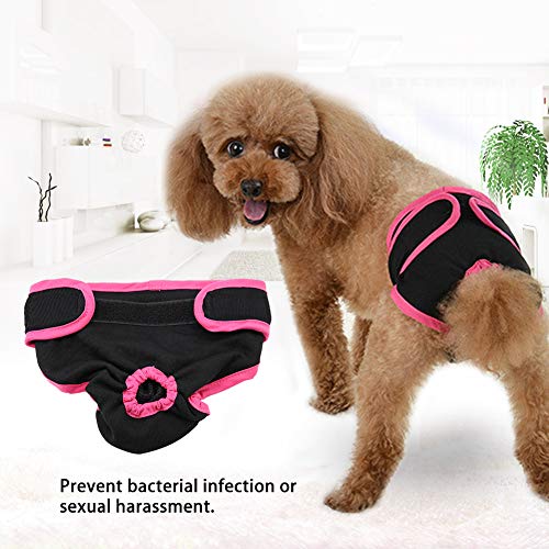 Ropa interior para perros, Algodón suave y cómodo para mascotas, Mascotas sanitarias, Pantalones fisiológicos para cachorros, Pañales para perros, para perros pequeños, medianos y grandes(Negro,L)