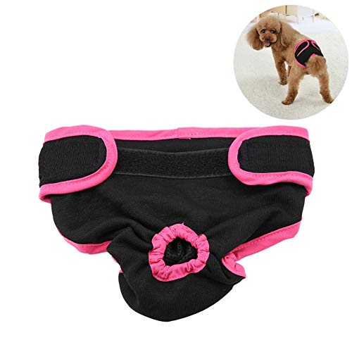 Ropa interior para perros, Algodón suave y cómodo para mascotas, Mascotas sanitarias, Pantalones fisiológicos para cachorros, Pañales para perros, para perros pequeños, medianos y grandes(Negro,L)